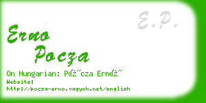 erno pocza business card